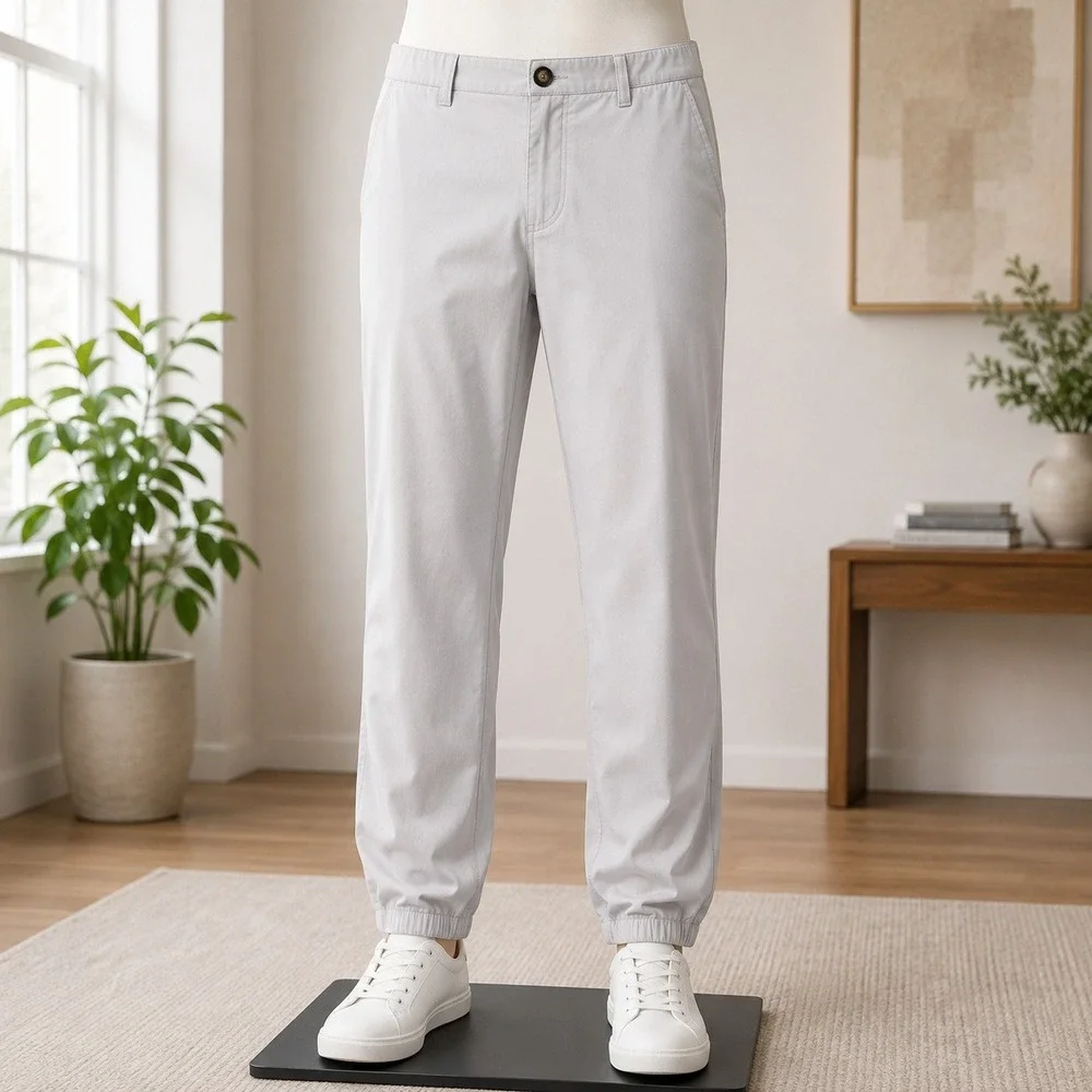 Banana Republic Jogger Pants Mens 38 Gray Elastic Waist Active Casual 2605